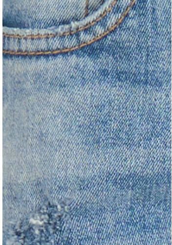 Shoeby high waist tapered fit jeans mediumstone Blauw Meisjes Katoen Effen 146 - Foto 3