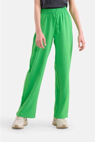Shoeby high waist wide leg broek groen Meisjes Polyester Effen 110 116 - Foto 2