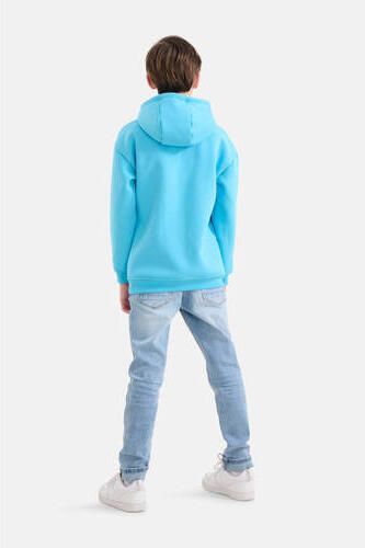 Shoeby hoodie turquoise Sweater Blauw Effen 122 128