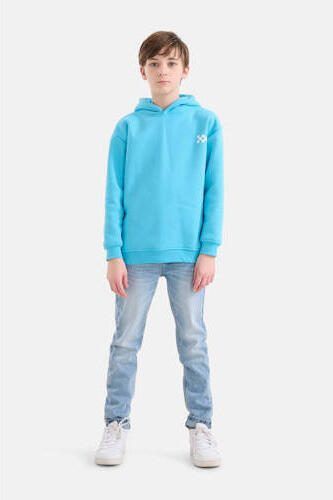 Shoeby hoodie turquoise Sweater Blauw Effen 122 128 - Foto 3