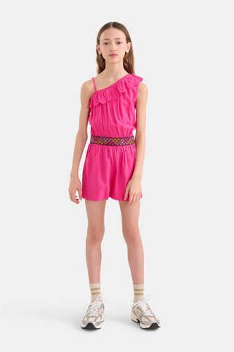Shoeby jumpsuit roze Meisjes Viscose One shoulder Effen 122 128