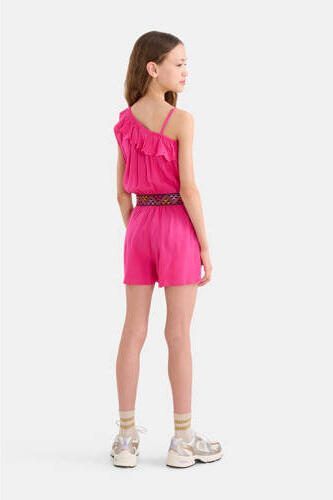 Shoeby jumpsuit roze Meisjes Viscose One shoulder Effen 122 128 - Foto 2