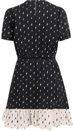 Shoeby jurk met all over print zwart Meisjes Viscose Ronde hals All over print 110 116 - Foto 3