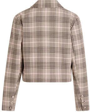 Shoeby korte geruite blazer bruin roze Meisjes Polyester Reverskraag Ruit 134 140