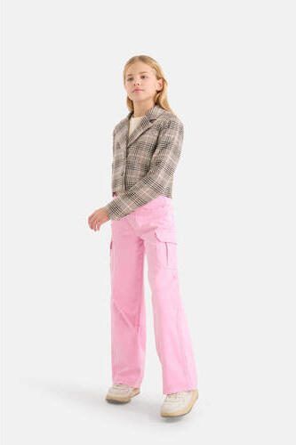 Shoeby korte geruite blazer bruin roze Meisjes Polyester Reverskraag Ruit 134 140 - Foto 3