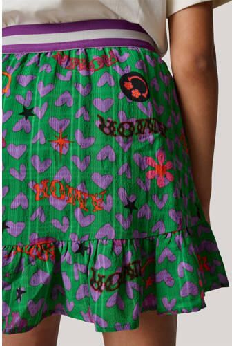 Shoeby korte rok groen Meisjes Polyamide All over print 122 128