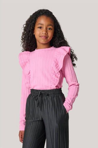 Shoeby longsleeve roze Meisjes Polyester Ronde hals Effen 134 140