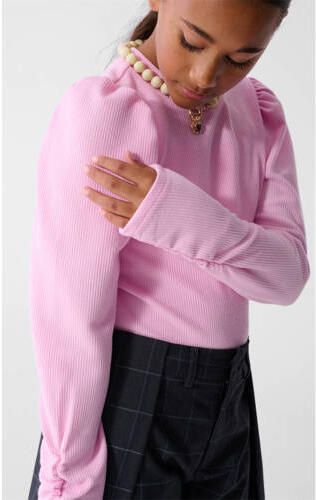 Shoeby longsleeve roze Meisjes Polyester Ronde hals Effen