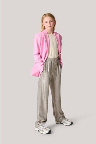Shoeby loose fit broek met glitters goud Zilver Meisjes Polyester Effen 110 116 - Foto 4