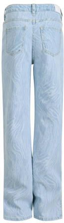 Shoeby loose fit jeans met all over print light blue denim bleached Blauw 116 - Foto 1