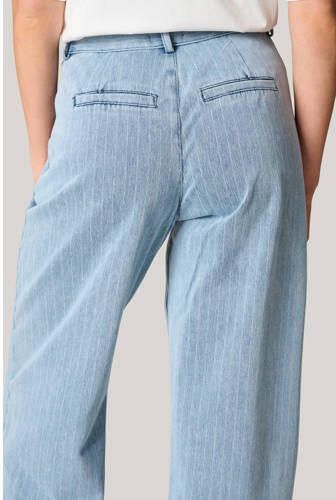 Shoeby loose jeans met krijtstreep light blue denim Blauw Dames Katoen 26 - Foto 2