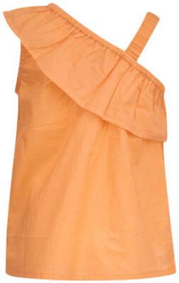 Shoeby one shoulder top oranje Effen 122 128 | Top van