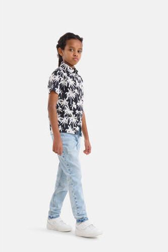 Shoeby overhemd met all over print zwart wit Jongens Katoen Button down 110 116 - Foto 2