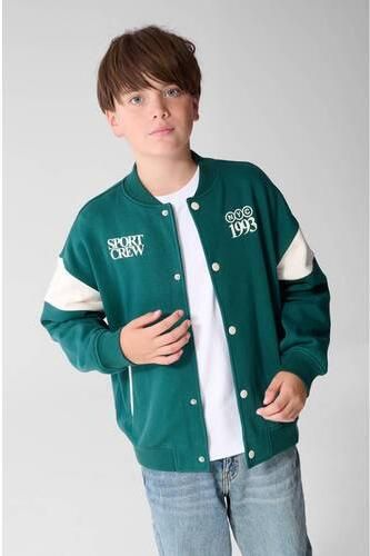 Shoeby oversized sweatvest met backprint groen wit Backprint - Foto 3