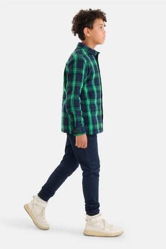 Shoeby regular fit broek donkerblauw Jongens Katoen Effen 110 116