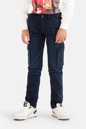 Shoeby regular fit cargo jeans blueblack Blauw Jongens Denim Effen 104 - Foto 3