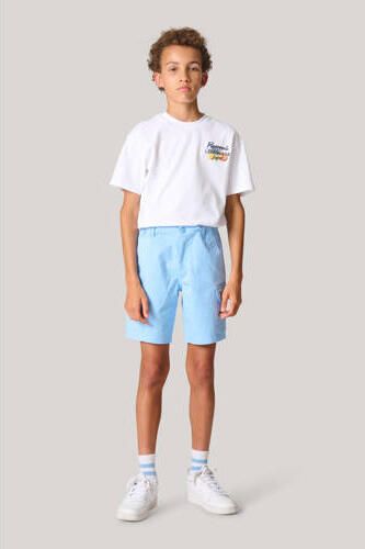 Shoeby regular fit cargo short lichtblauw Korte broek Jongens Katoen Effen 110 116 - Foto 2