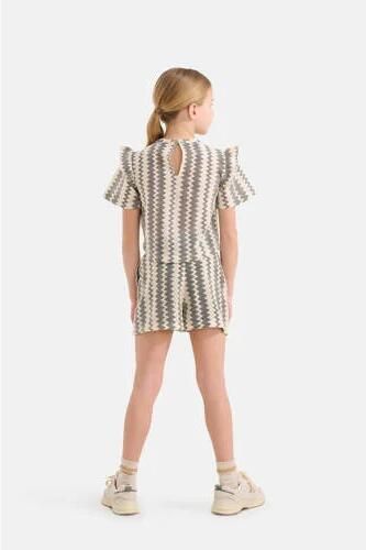 Shoeby regular fit crochet casual short met all over print zwart offwhite Korte broek Meisjes Katoen 146 152 - Foto 3