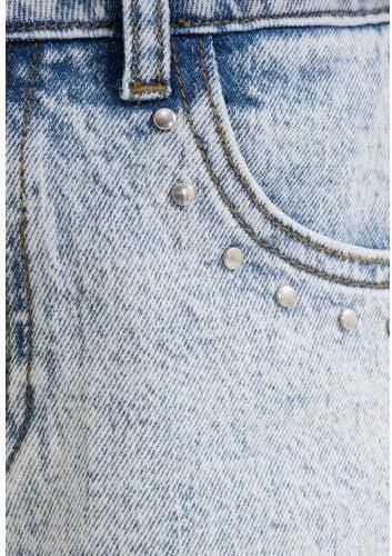 Shoeby regular fit denim short light blue denim bleached Korte broek Blauw Meisjes Katoen 134 140 - Foto 3