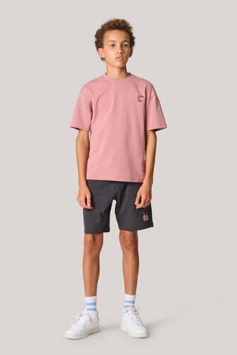 Shoeby regular fit sweatshort antraciet Korte broek Grijs Jongens Katoen 158 164 - Foto 2