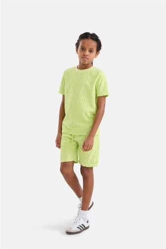 Shoeby regular fit sweatshort met all over print limegroen Jongens Katoen 110 116 - Foto 2