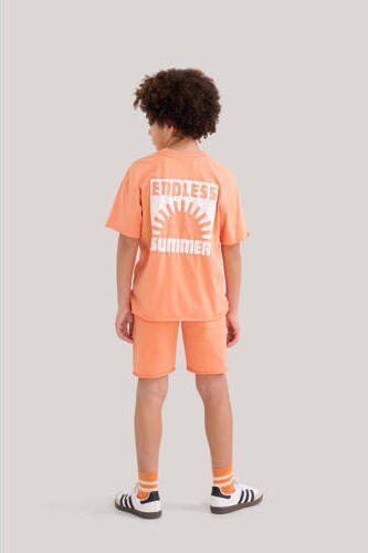 Shoeby regular fit sweatshort met printopdruk oranje Korte broek Jongens Katoen 122 128 - Foto 2
