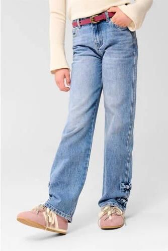 Shoeby regular high waist straight leg jeans medium blue denim Blauw Meisjes Katoen