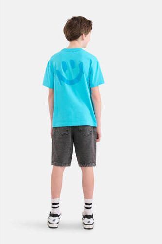 Shoeby relaxed fit jog denim short grey Korte broek Grijs Jongens Katoen 110 116 - Foto 3
