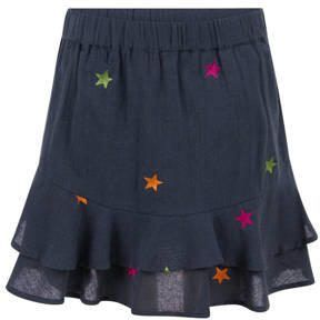 Shoeby rok met sterren en borduursels donkergrijs Meisjes Katoen Sterren 122 128 - Foto 3