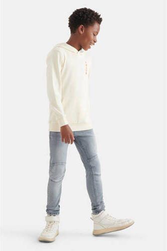 Shoeby skinny jeans Biker met slijtage grey denim Grijs Effen 104 - Foto 3