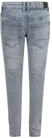 Shoeby skinny jeans Biker met slijtage grey denim Grijs Effen 104 - Foto 4