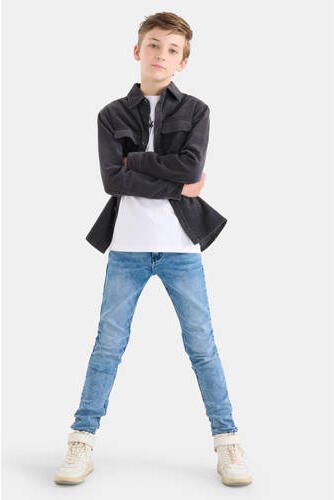 Shoeby skinny jeans mediumstone Blauw Jongens Katoen Effen 164 - Foto 3
