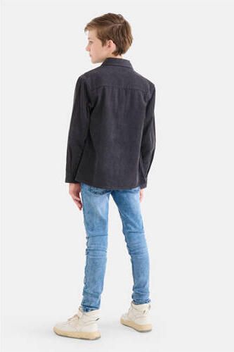 Shoeby skinny jeans mediumstone Blauw Jongens Katoen Effen 164 - Foto 4
