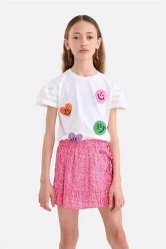 Shoeby skort met all over print roze Rok Meisjes Viscose All over print 110 116