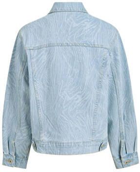 Shoeby spijkerjas met all over print light blue denim bleached Blauw All over print 110 116
