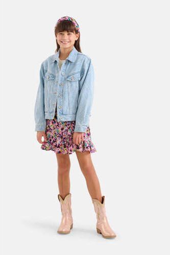 Shoeby spijkerjas met all over print light blue denim bleached Blauw All over print 110 116 - Foto 2