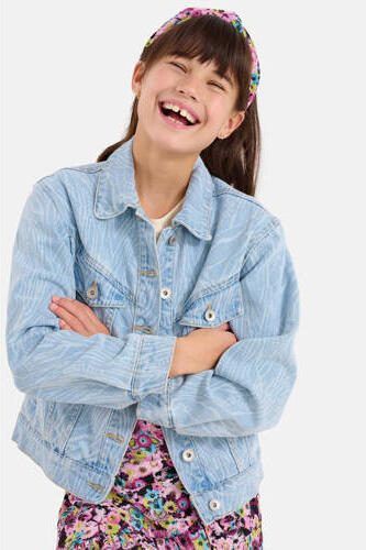 Shoeby spijkerjas met all over print light blue denim bleached Blauw All over print 110 116 - Foto 3