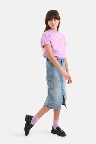 Shoeby spijkerrok mediumstone Blauw Meisjes Denim Effen 134 140 - Foto 3