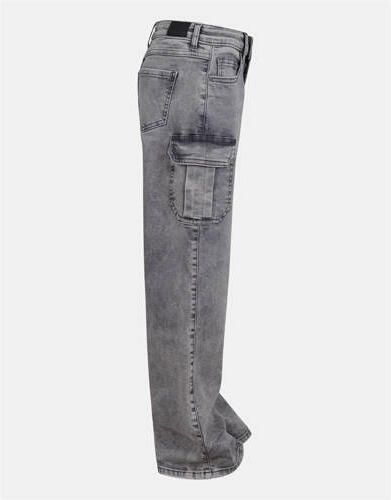Shoeby straight fit jeans grijs Meisjes Denim Effen 146 - Foto 2