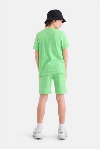 Shoeby sweatshort met all over print groen Korte broek Jongens Katoen All over print 146 152