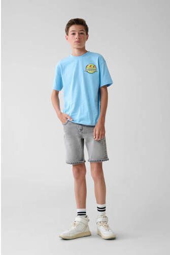 Shoeby T-shirt blauw Jongens Katoen Ronde hals Effen 122 128 - Foto 3