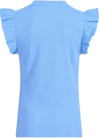 Shoeby T-shirt blauw Meisjes Katoen Ronde hals Effen 146 152 - Foto 3