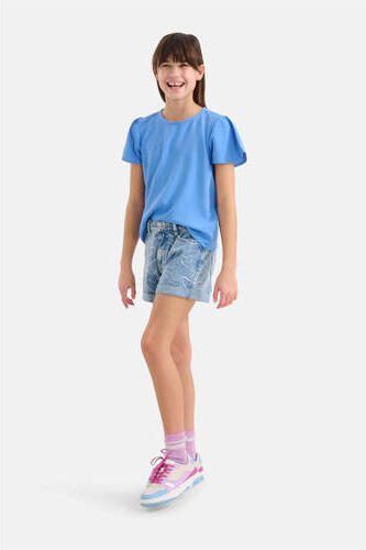 Shoeby T-shirt blauw Meisjes Polyester Ronde hals Effen 110 116 - Foto 3
