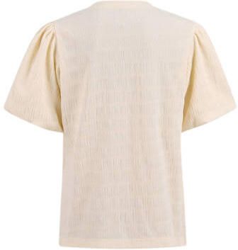 Shoeby T-shirt gebroken wit Meisjes Polyamide Ronde hals Effen 110 116