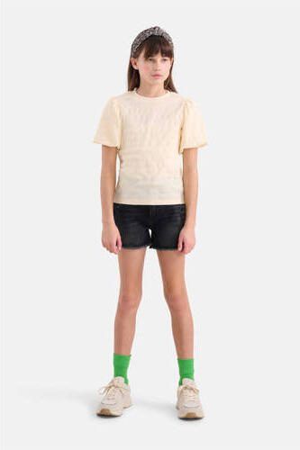 Shoeby T-shirt gebroken wit Meisjes Polyamide Ronde hals Effen 110 116 - Foto 3