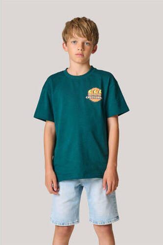 Shoeby T-shirt groen Jongens Katoen Ronde hals Effen 134 140 - Foto 3