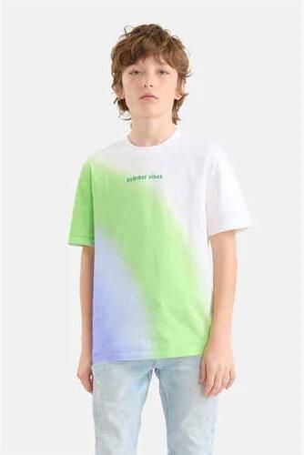 Shoeby T-shirt groen lila wit Jongens Katoen Ronde hals Meerkleurig 146 152 - Foto 3