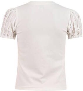 Shoeby T-shirt ivoor Wit Meisjes Stretchkatoen Ronde hals Effen 110 116