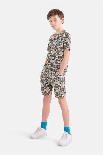 Shoeby T-shirt met all over print bruin Jongens Katoen Ronde hals All over print 146 152 - Foto 2