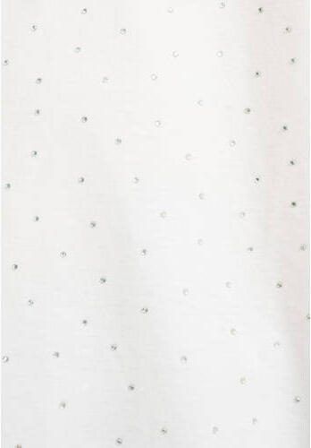 Shoeby T-shirt met all over print en strass steentjes wit Meisjes Katoen Ronde hals 134 140